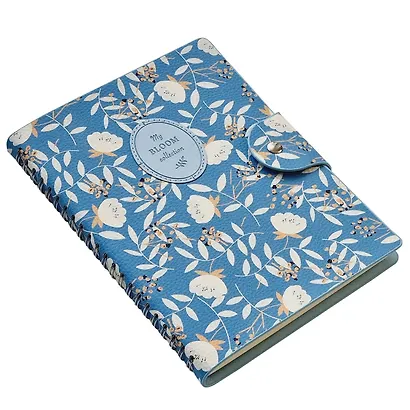 Тетрадь «Diary», А5, 96 листов в клетку, голубой, искусственная кожа, мягкий переплет - фото 2