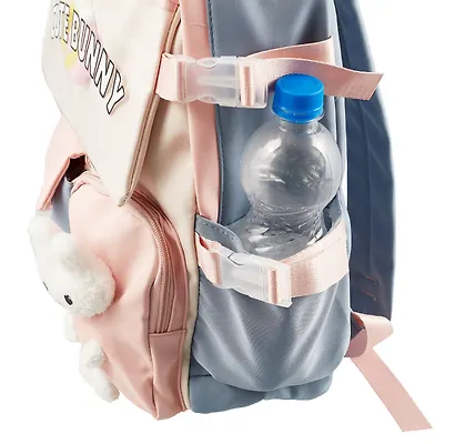 Рюкзак "Зайка" 42*27*15см, сине-розовый, с игрушкой - фото 8