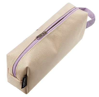 Пенал-косметичка "Пушистый мишка- Бежевый" 20*7,5*5см, на молнии мягкий - фото 2