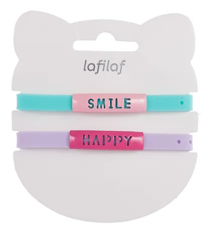 Набор парных браслетов Smile, Happy (силикон) (12-04407-B77) (Lafilaf) - фото 3