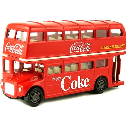464001 Машинка литая коллекционная Motor City Classics - Die-сast модель по лицензии Coca-Cola London Double Decker Bus, масштаб 1:64 - фото 2