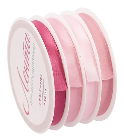 Ленты для декорирования 03цв 2м "Розовые" пласт.катушка - фото 3