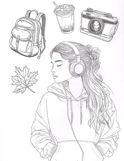 Стильный образ. Раскраска - фото 4