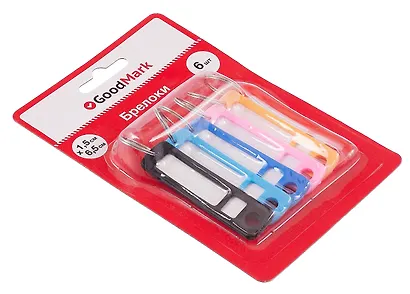 Брелоки-бирки для ключей GoodMark, 1.5 х 6.5 см, 6 штук - фото 2