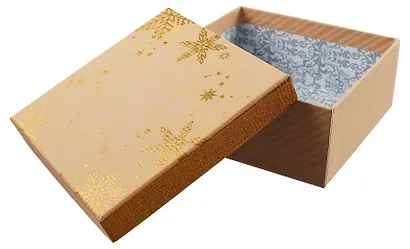 Коробка подарочная "Craft snowflaces" 15,5*15,5*6,5см, Новый год, картон - фото 4