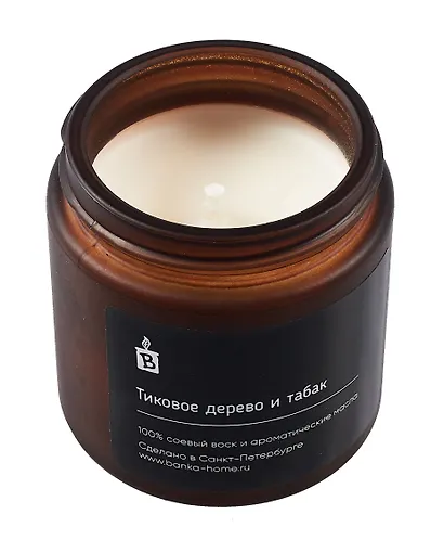 Свеча темная (Тиковое дерево и табак) (120мл) (RJ0117046) - фото 2