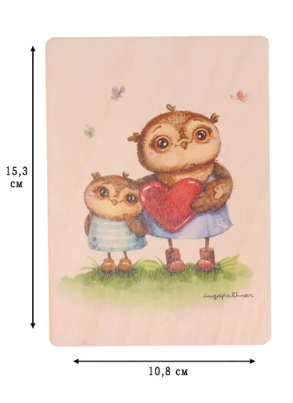Открытка дерево Сова с сердцем Мамина любовь (Инга Пальцер) - фото 2