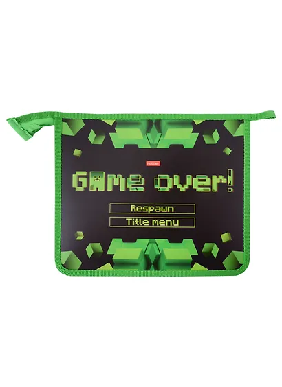 Папка для тетрадей А5 "Game over" молния, пластик - фото 1
