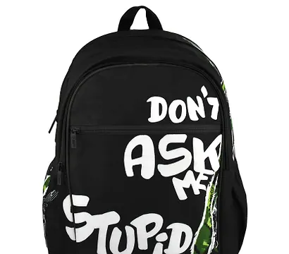 Рюкзак "НЕ ЗАДАВАЙ ВОПРОСОВ" 1отд., 44*31*15см. уплотн. спинка, полиэстер - фото 1