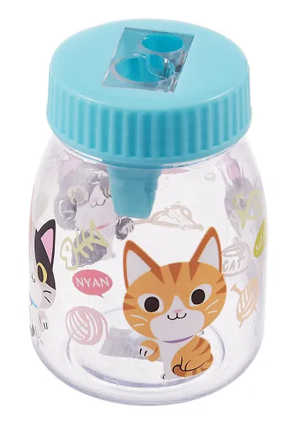 Точилка «Кот», 2 отверстия, пластик, с контейнером, в ассортименте - фото 4