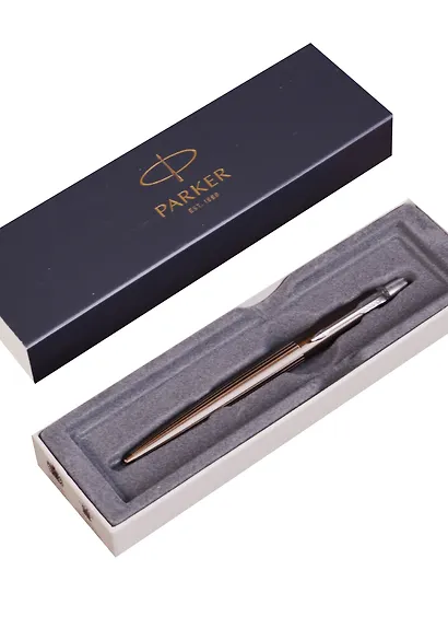 Ручка шариковая Parker, Jotter Premium Carlisle Brown Pinstripe CT, подарочная синяя - фото 2