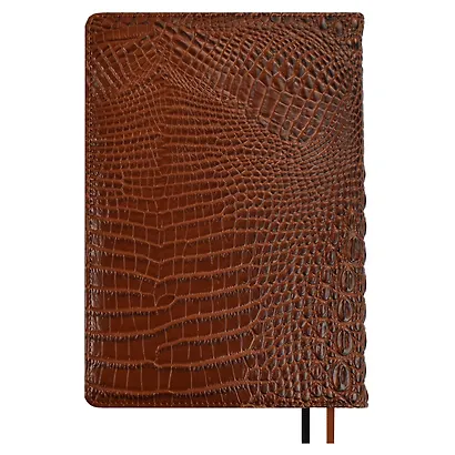 Ежедневник недат. А5+ 160л 175*245 "Аллигатор" коричневый, кожзам, тв.переплет, обл.поролон, блинтовое тиснение, офсет, ляссе, подар.упаковка - фото 12