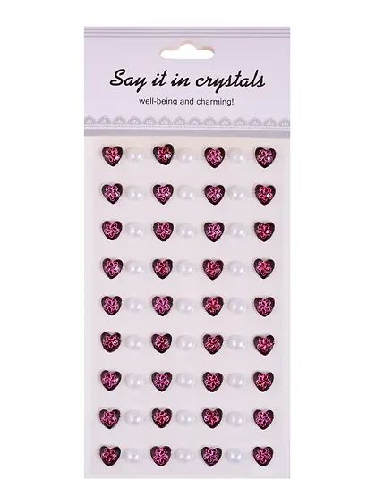 Стразы сердца+полубусины, цвета в ассортименте - фото 1