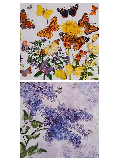 Набор салфеток для декупажа Баттерфляй - 2 шт. - фото 1