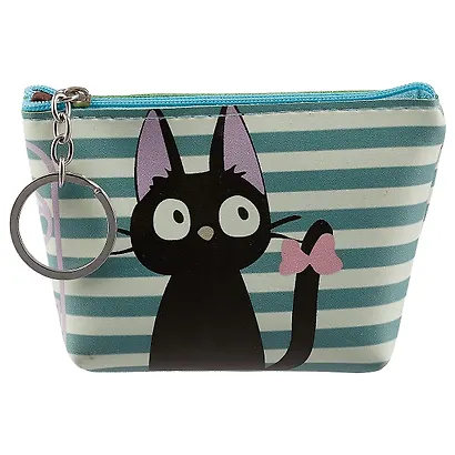 Кошелек на молнии Кошка с бантом (кожзам) 11*9см (ПВХ бокс) - фото 1