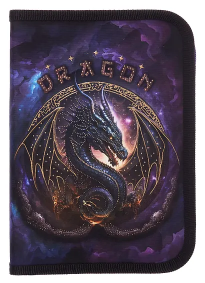 Пенал 1 отделение "Король драконов" 20*14 см, молния - фото 1