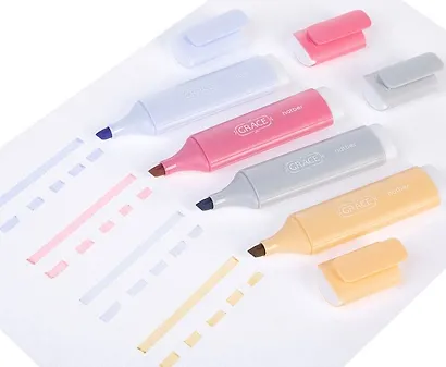 Текстовыделители 04цв "Grace" ПВХ, подвес, Hatber - фото 6