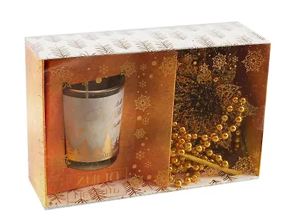 Подарочный набор Свеча с декором Волшебная зима (ваниль) (17х11) (7625243) - фото 2