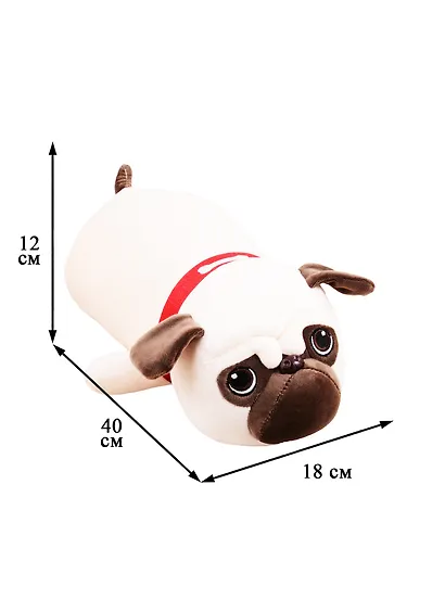 Мягкая игрушка Мопс, с ошейником на животе (40 см) (12-01014-7857) - фото 2