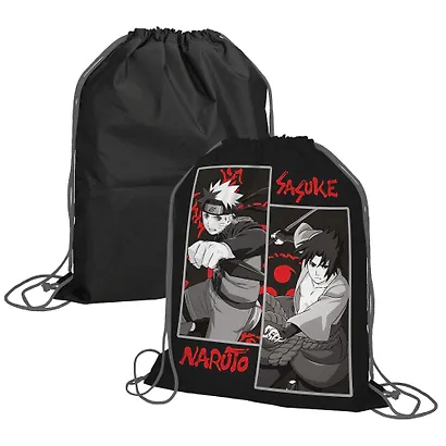 Мешок для сменной обуви "Naruto" 38*48см, черный, полиэстер - фото 3
