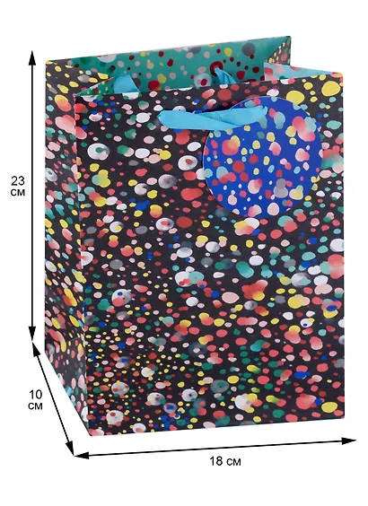 Пакет А5 23*18*10 "Горошинки" нейтр., бум.мат - фото 2