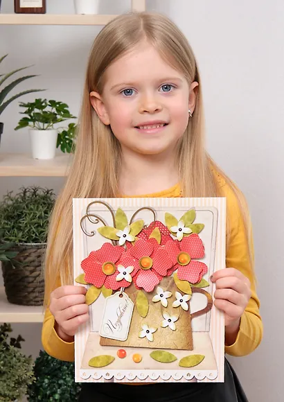 3D-аппликация "Красные цветы" - фото 6