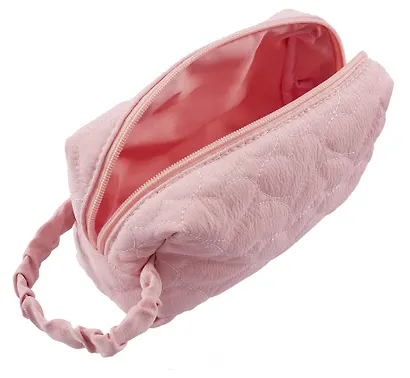 Косметичка стеганная Сердечки (розовая) (текстиль) (20х9) - фото 4