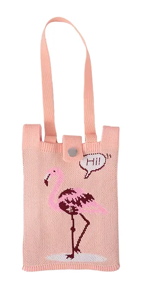 Сумочка вязаная с застежкой и объемной ручкой Фламинго (14х22) (текстиль) (12-YiHeng-142203) Bookvalno - фото 2