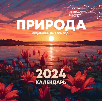 Календарь 2024г 290*290 "Природа. Нейросеть рисует" настенный, на скрепке - фото 1