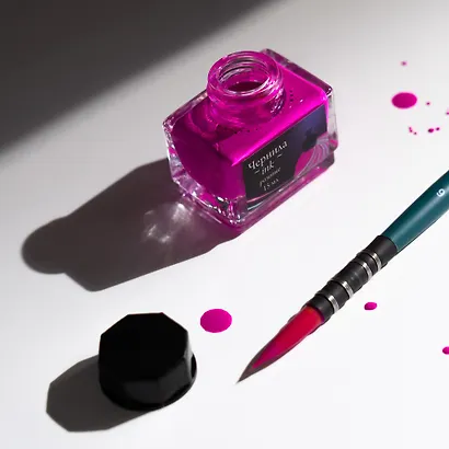 Чернила для рисования и каллиграфии 15мл неоновые розовые, Малевичъ - фото 3