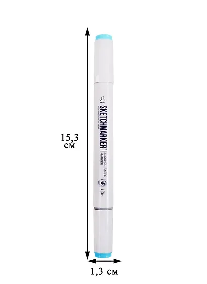 Маркер двухсторонний Арктический голубой, спирт.основа, цв.G153, Sketchmarker - фото 2