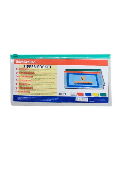 Папка на молнии TRAVEL прозрачная, Erich Krause - фото 2