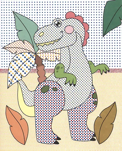 Водная раскраска с цветными элементами. Динозаврики - фото 4