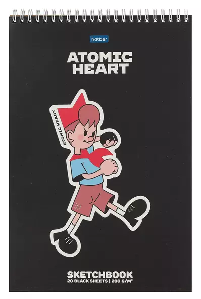 Скетчбук А4 20л "Atomic Heart" черн. внутр блок, 200г/м2, тв.обложка, спираль - фото 1