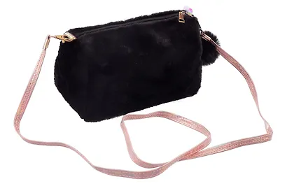 Сумочка плюшевая Котик мордочка (черная) (11х16), Bookvalno - фото 4