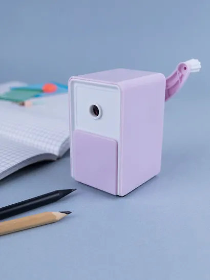 Точилка механическая для карандашей "Pastel colors", с контейнером для стружки, бело-лиловый, Yoi - фото 2