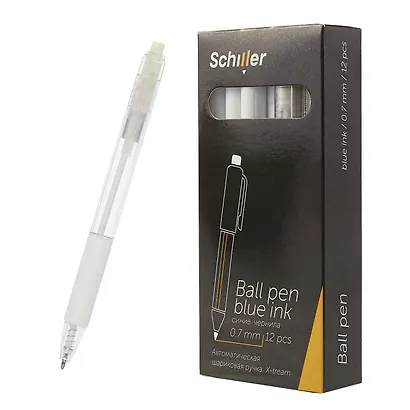 Ручки шариковые автоматические синие 12 штук "X-tream" 0,7 мм, Schiller - фото 5