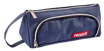 Пенал-косметичка "Private", 2 отделения, темно-синий, 21х8.5х8.5 см - фото 1