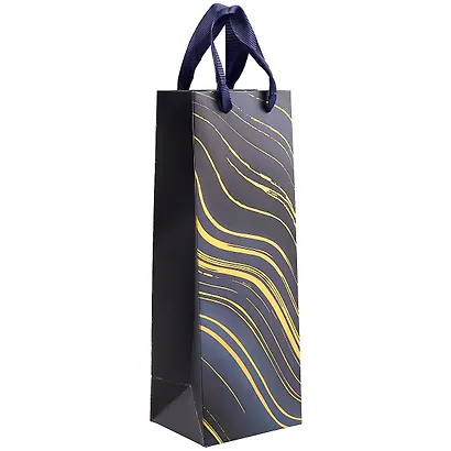 Пакет бутылочный 34,5*12,5*10 "Tangle" нейтр., бум.мат.ламинат - фото 1