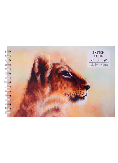 Скетчбук А5 40л "SKETCHBOOK. Leo", белый офсет, 100г/м2, евроспираль - фото 1