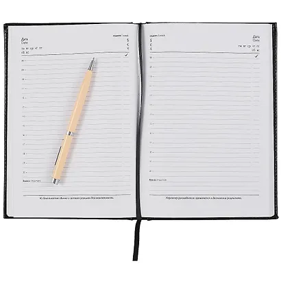 Ежедневник недат. А5 160л "Сариф эконом" черный, кожзам, тв.переплет, обл.поролон, офсет, ляссе - фото 3