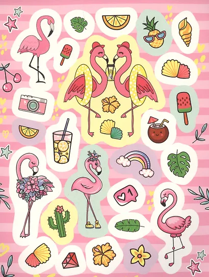 100 наклеек. Фламинго - фото 2
