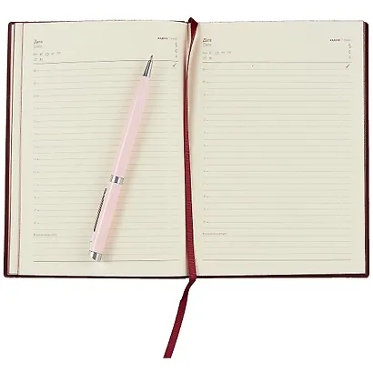 Ежедневник недат. А6+ 126*174 160л "Кассандра" бордовый, кожзам, мягкий переплет, блинт.тисн, тонир.блок, ляссе - фото 3