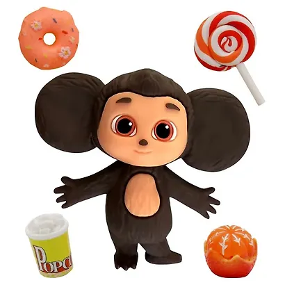 Фигурка Чебурашка, клубничный пончик, 5 аксессуаров, Funky Toys, (4х16х22), (CHE2405-2) - фото 1