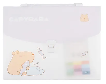 Портфель А4 12 отделений "Capybara" пластик, в ассортименте - фото 3