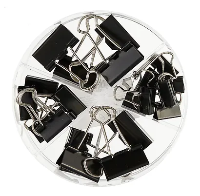 Зажимы для бумаг 15 мм 8 штук, 19 мм 5 штук, 25 мм 8 штук, черные - фото 6