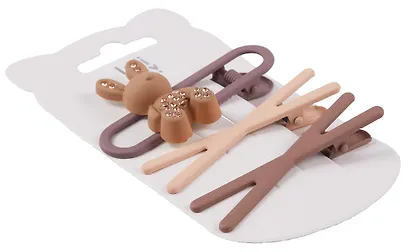 Набор заколок Зайчик и бантики матовые (3шт) (пластик) (6см) (12-03946-B87) (Lafilaf) - фото 4