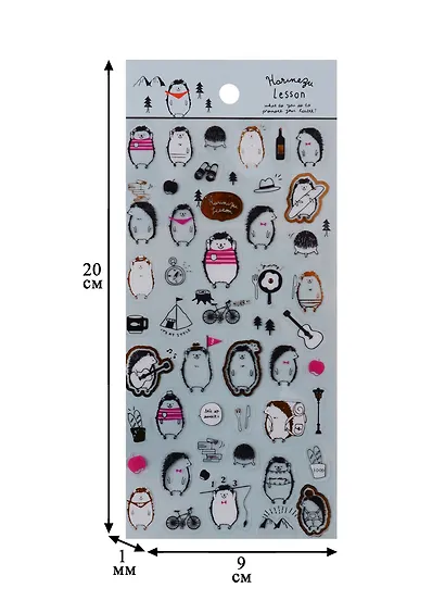 Наклейки бумажные Ежики 17031 - фото 2