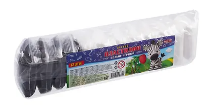 Набор для детского творчества "Масса для лепки. Лёгкий пластилин" 12 шт, черный и белый - фото 2