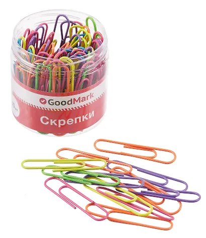 Скрепки 50 мм 80 штук, "Неон", винил, GoodMark - фото 2